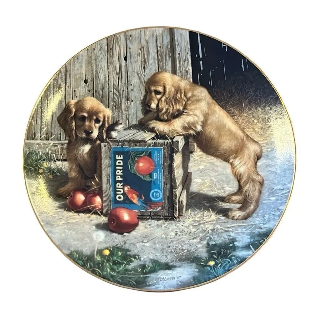 NEW Jim Lamb Puppy Playtime Double Take 8 1/2” Plate